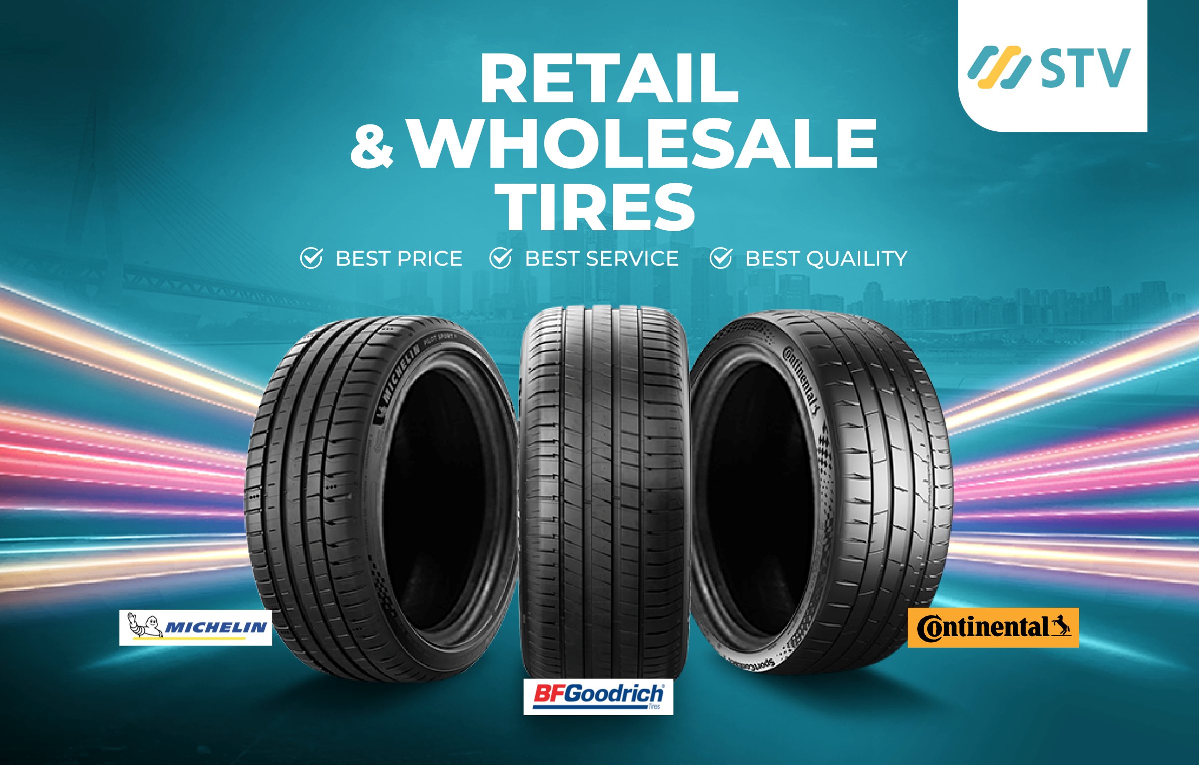 STV Retail & Wholesale Tires — Best Price, Best Service, Best Quality: Michelin, BFGoodrich, Continental
